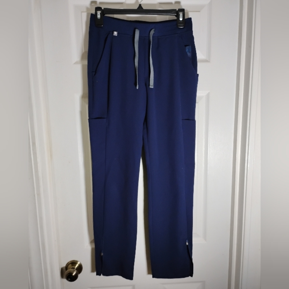 FIGS Scrub Pants Women's Navy Blue Ankle Zipper Work Uniform.